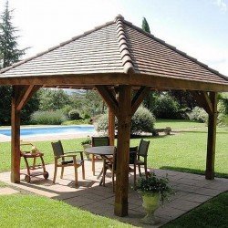 Auvents 4 pans chêne massif