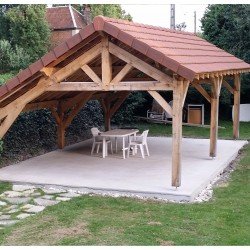 carport 2 voiture chêne massif 5.50M x 5.00M