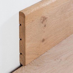 Plinthe chêne massif huilés aspect bois brut brossé - arrondie